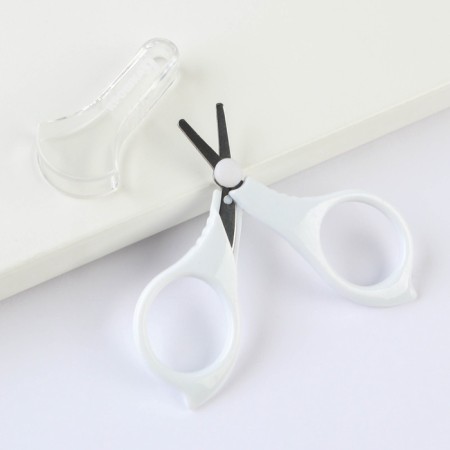 Children's scissors, manicure, with a cap, white color-4