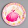 Disposable plate "princess" laminated, cardboard, 18 cm