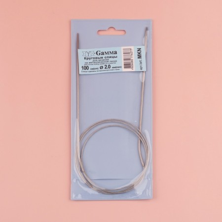 The knitting needles are circular, for knitting, with a metal cable, d = 2 mm, 100 cm-3