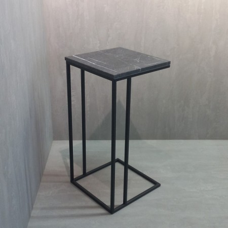 Class table Nabag, 350x350x710, black marble/Black Muler