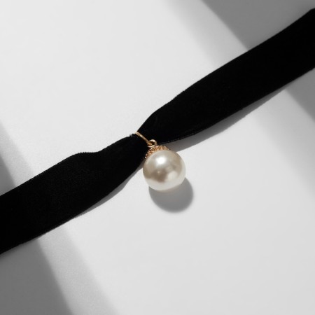 Choker "Ball", pearl, black color, l = 30 cm-1