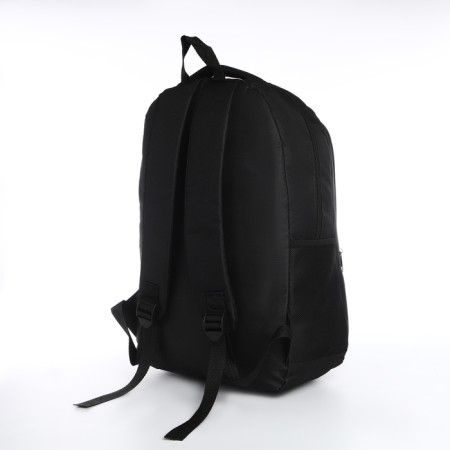 Young backpack from textiles on lightning, 4 pockets, black color-3