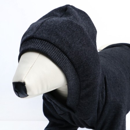 Single-toned hoodie for dogs (foot), size M (DS 26, Osh 36-38, OG 46-50), gray-8