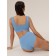 Top female supporting on the wide straps of Mirey, size 46, blue color