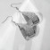 Earrings hanging "wave" arc, white color in silver, 7cm