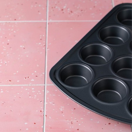 Baking uniform “Circle”, 40 × 28 × 4 cm, 12 cells, anti -stick coating, black color-6