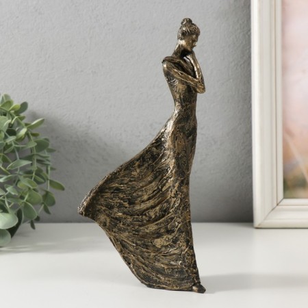 Souvenir Polystone "Girl - Hug" under bronze 11x7x22 cm-1