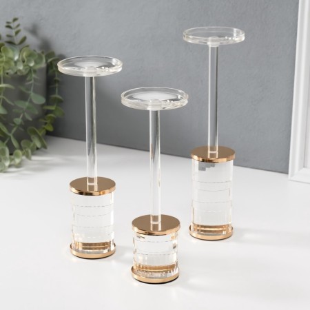 Summary metal, acrylic "rectangles" d = 6.5 cm, set 3 pcs h = 24 cm, 22.5 cm, 20.5 cm-2