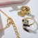 Set "Chosulka" 3 subjects: clips, pendant, ring, pandas, black and white color in gold