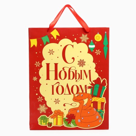New Year. Gift package 31x40x11.5 cm, symbol of the year 2025, 38 parrots-2
