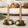 New Year's candle with the candlestick "bumps and balls" (set 4 pcs) 3.5x11x15 cm, gold