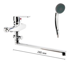 Bath mixer Zein Z95350152, cartridge ceramics 35 mm, with a shower set, chrome