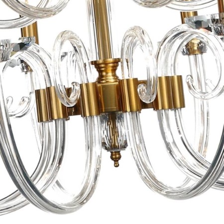 Crystal Crystal Chandelier Glass 15XE14 40W, size 85x85x79-115 cm, bronze color-1