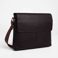 Male Business Bag, Textura, 2 external pockets, brown color