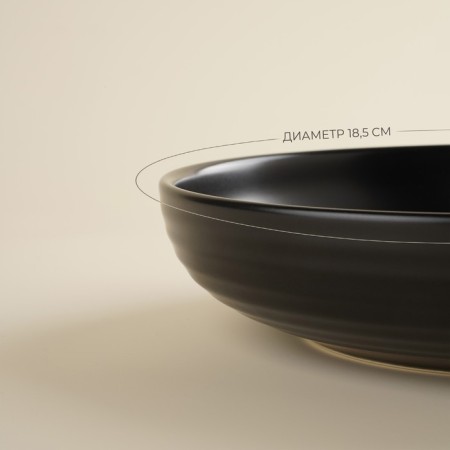 A set of platform plates of deep SL Home "Dark", D = 18.5 cm, black color-1