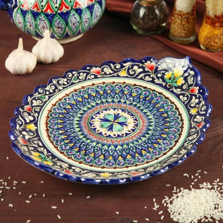 Largan boat Rishtan ceramics, 31cm-1