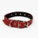 Leather collar on synthetic winterizer, dimensionless, 45 x 2 cm, Osh 18-39 cm, red