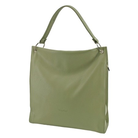 Women's bag B2766-02110, green color, artificial leather, 37x10x41 cm