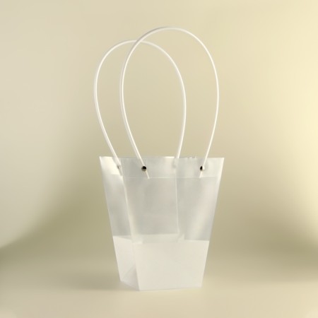 Flower bag is transparent, moisture -resistant, white, 20x17x10 cm-1