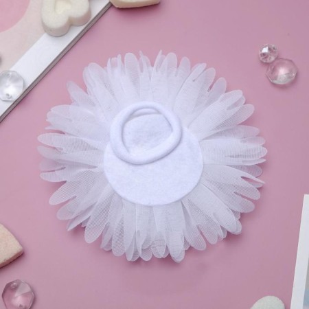 Hair elastic band Bant "Schoolgirl" Rosochka, D-10 cm, white-1