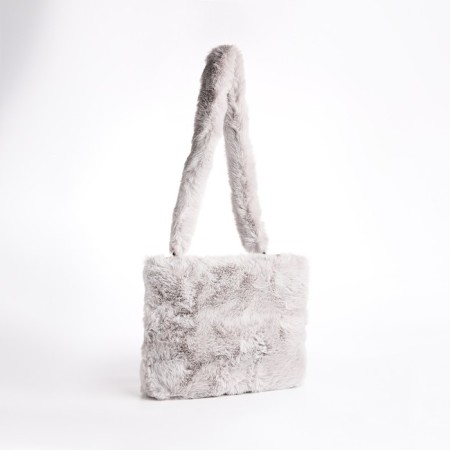 Bag Cross-Bodi with a zipper, gray color-2