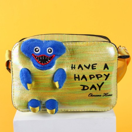 Belch Bag with lightning, 6x11x13 cm, adjustable belt, yellow mix-3