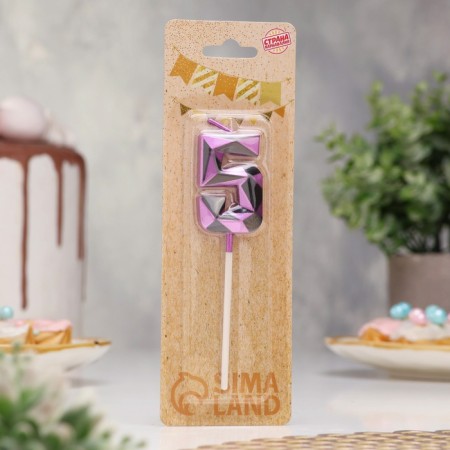 Candle for Cake "Almaz", number "5", purple metallic-1