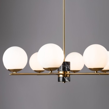 Suspended lamp Freya Fr5230PL-08BS Marble, 810x810x560 mm, E27, 8x60W, brass color-4