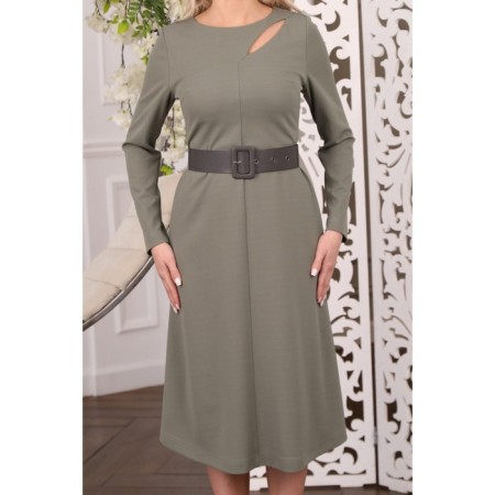 Women's dress, size 46, khaki color-2