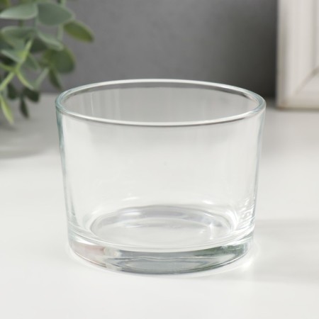 Glass of glass for 1 candle "Round" transparent 8x8x6 cm-1
