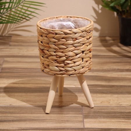 A set of wicker pots, 3 pcs, height 36x36x56 cm-5