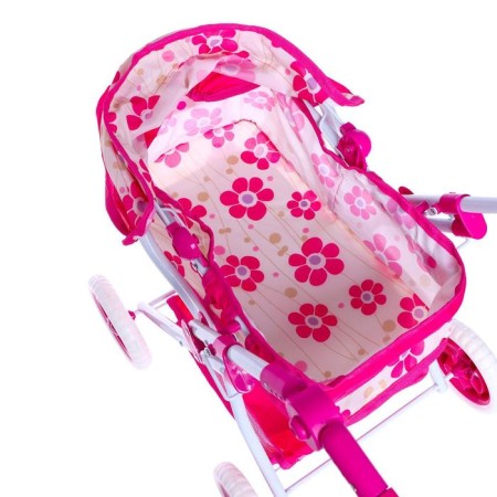 Stroller for dolls, with a basket, winter, metal frame, mix-9