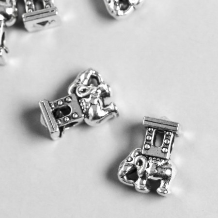 Busina for creativity Metal "Elephant with a throne on the back" silver 1.9x1.4 cm