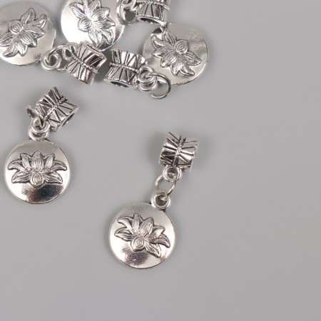Bale with a suspension metal for the creativity "Lotus" silver 2.7x1.4 cm