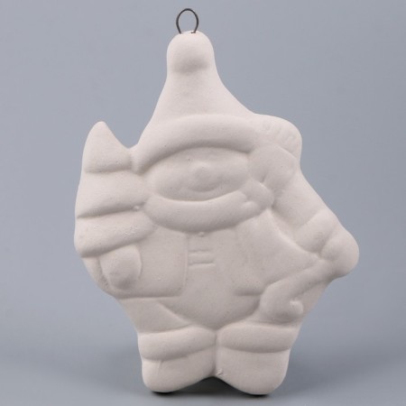 Christmas tree decoration for coloring "Snowman with a Christmas tree" with a suspension, brush-4