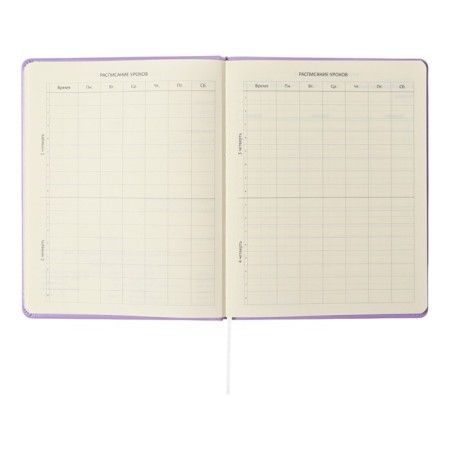 Universal diary for grade 1-11 Lovely Girl, solid cover, artificial leather, foam rubber, silk-screen printing, liesse, 80 g/m2-4