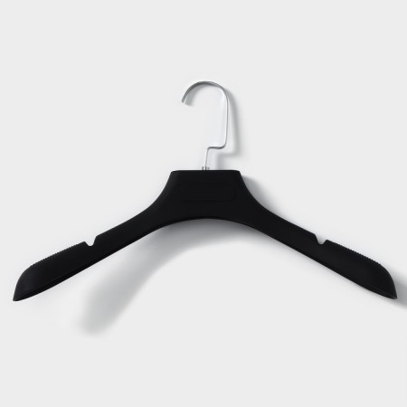 Shoulders-clothing hanger, 39 × 4.4 × 22.5 cm cm, size 40-42, Soft-Touch coating, black color