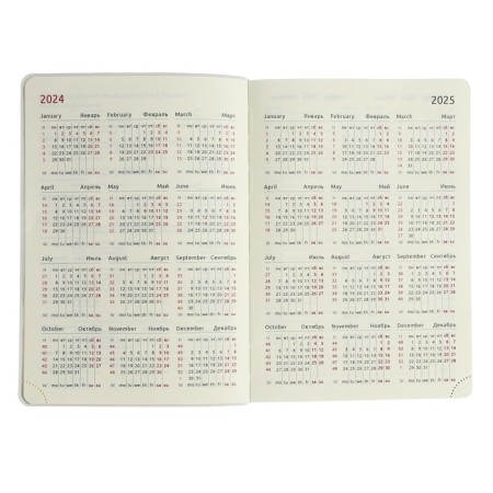Daternage Dated 2024 A5 176 sheets, Devente.nobile, soft cover of artificial leather, lies, cream block 70 g/m2, coral-4