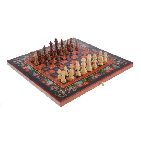 Board game 3 in 1 "Flowers": chess, checkers, backgammon, wood 50 x 50 cm-10