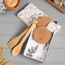 Botany gift set: towel, stands, kitchen spoon, kitchen scapula
