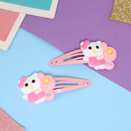 Invisibility for hair "Adele" (set 2 pcs) Kisonka, 5.5 cm, pink-1