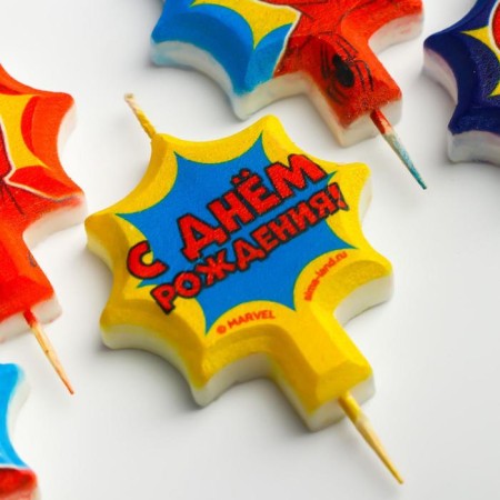 Candle in the cake Set "Happy Birthday" 5 pcs., Spider-Man-3