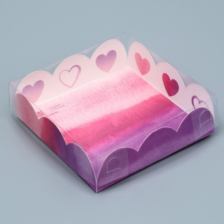 Bearbox, confectionery packaging with PVC lid, “with love”, 10.5 x 10.5 x 3 cm-1