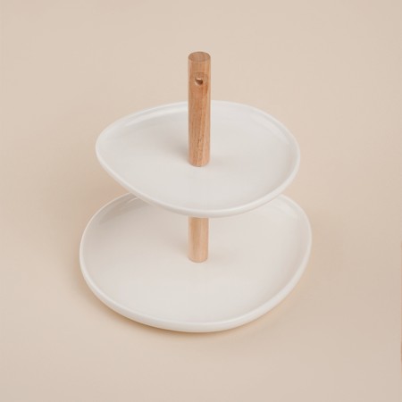 Floor - round fruit Sl Home "Trento", 2 tiers, porcelain, white color-5