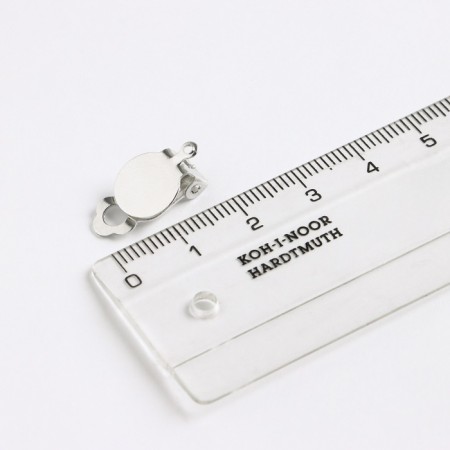 Basket for earrings-clips, 10 mm (set of 5 pairs), silver color-2