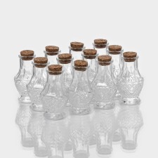 A set of glass jars for spices with a cork lid of the PAFA, 50 ml, 5 × 8.4 cm, 12 pcs