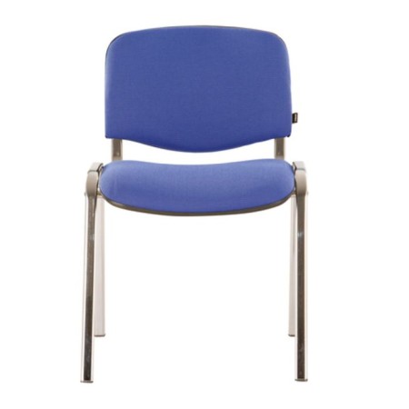 Stool for staff and visitors to Brabix ISO CF-001, chrome frame, blue fabric with black-1