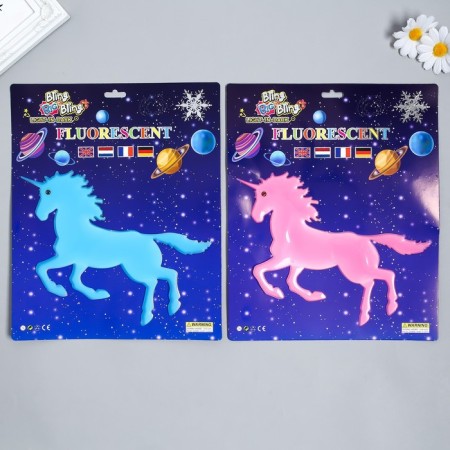 Phosphorus sticker "unicorn" with glue pads mix 29.5x25 cm