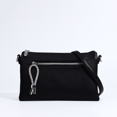 Bag Cross-Bodi with a zipper, black color