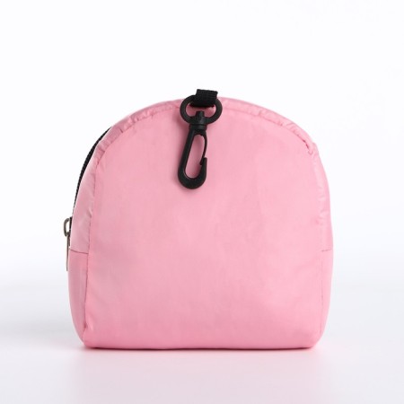 Youth backpack from textiles, 3 pockets, wallet, pink color-8